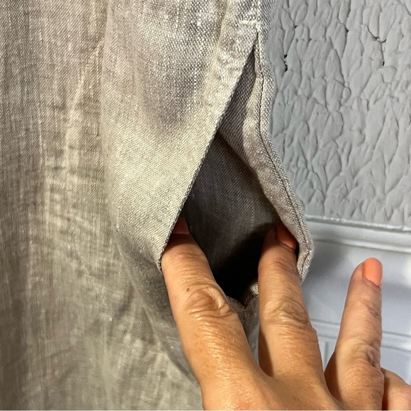 Magic Linen Adria White and Natural 100% linen dress size small - Picture 8 of 12